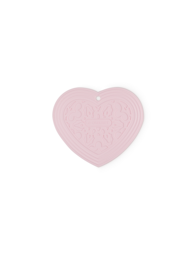 Dessous de plat 20cm en forme de coeur en silicone chiffon pink