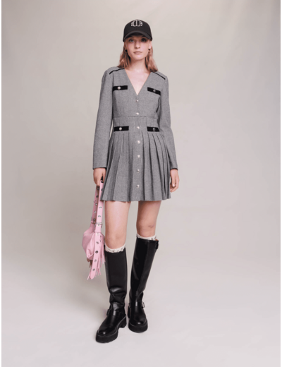 Robe courte plissée