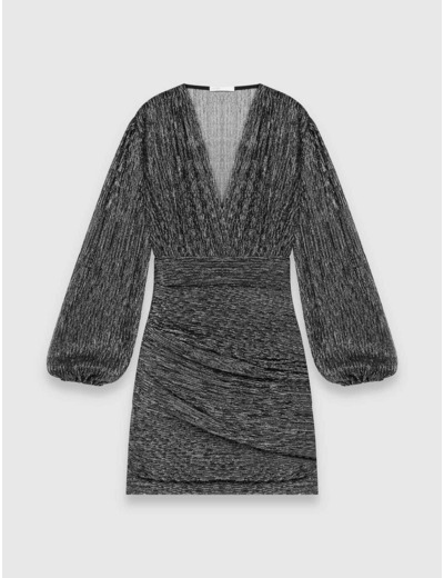 Robe drapée en lurex stretch