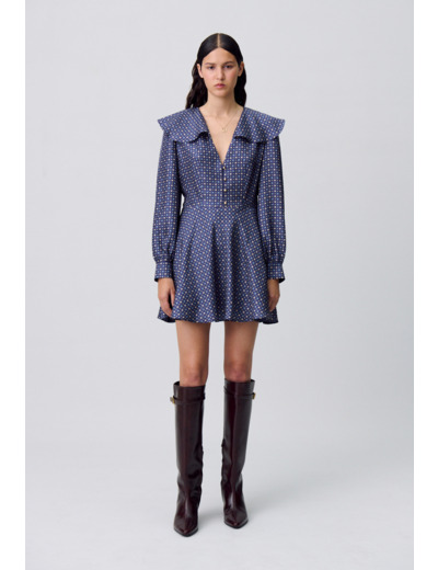 Robe courte soie imprimée