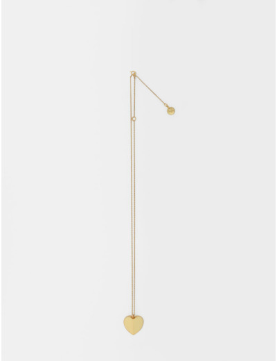 Collier cœur porte-photo en laiton doré