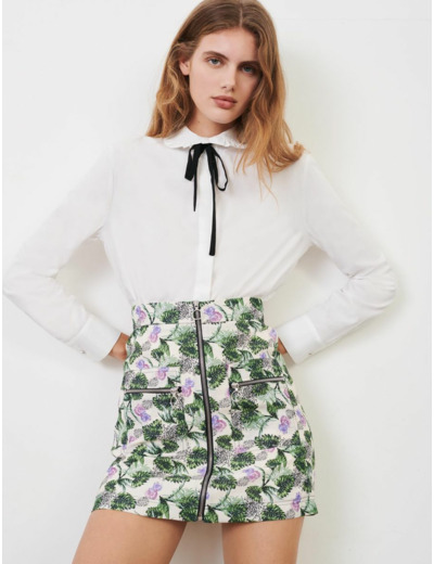 Chemise en popeline à volants