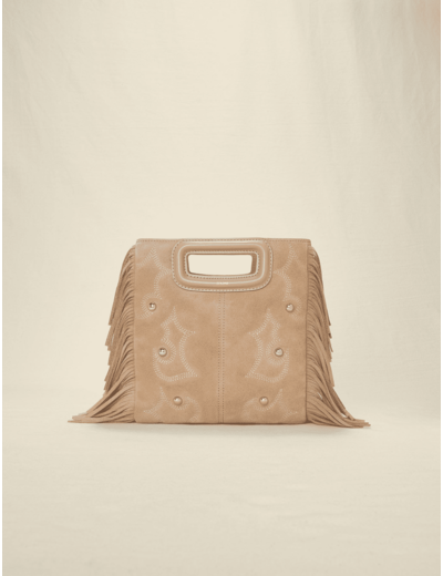 Sac M en cuir brodé et clouté
