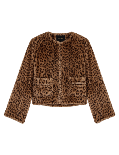 Veste courte en fausse fourrure