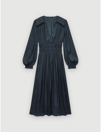 Robe en satin à studs avec volants