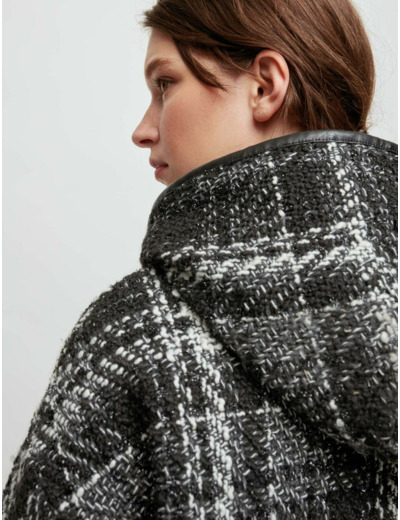 Manteau en tweed et doudoune réversible