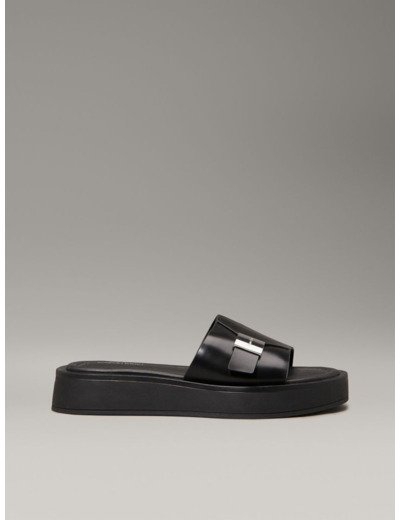 SLIDE EN CUIR À PLATEFORME