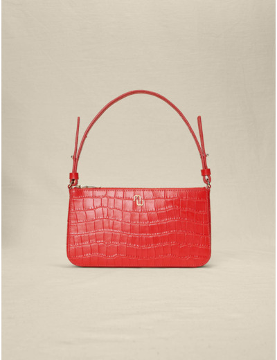 Sac baguette en cuir embossé croco