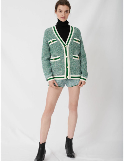 Cardigan en maille lurex fantaisie
