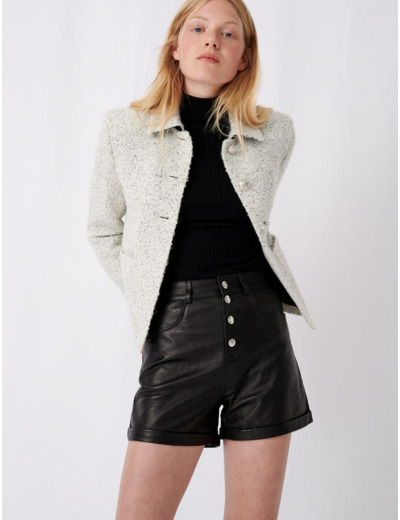 Veste façon tweed à lavallière