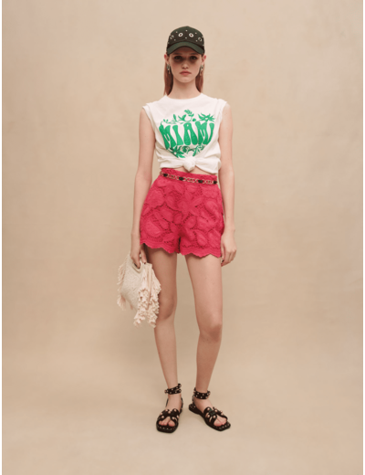 Short brodé ajouré