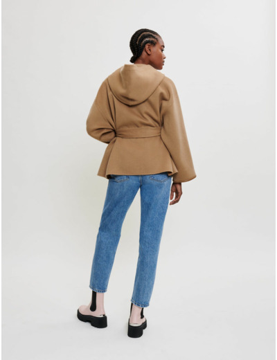 Manteau en double face à capuche