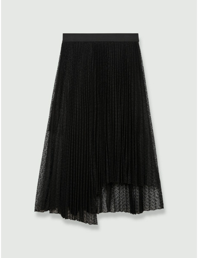 Jupe plissée asymétrique en dentelle