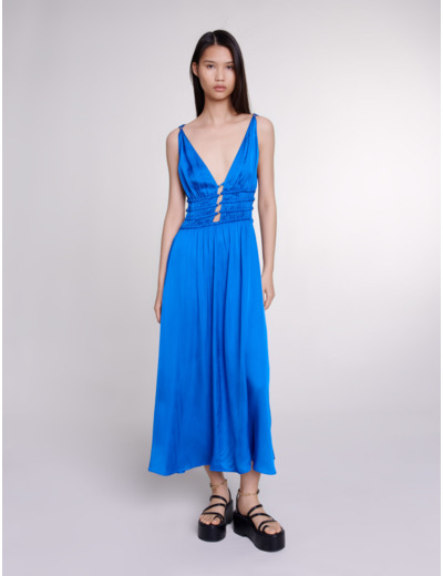 Robe satinée ajourée
