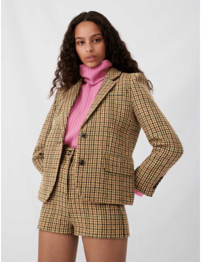 Veste à carreaux cintrée