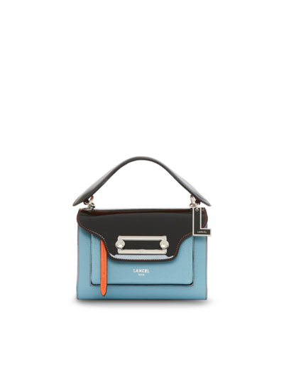 Clic de Lancel - Sac porté croisé - Moyen modèle - Cuir de vachette grainé, verni et lisse avec bandoulière cuir et oeillets