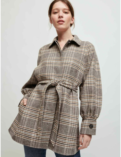 Manteau double face à carreaux