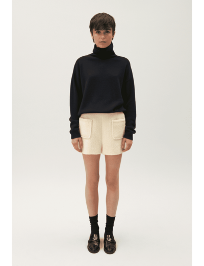 Pull cachemire bleu marine