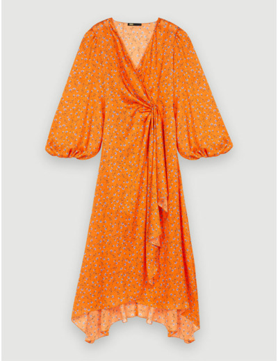 Robe en satin imprimé fleuri
