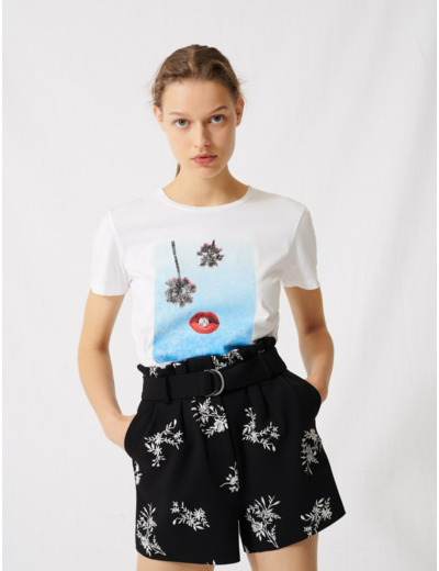 T-shirt blanc sérigraphié