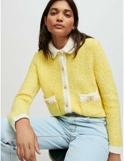 Cardigan en maille fantaisie à mors