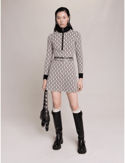 Robe courte jacquard monogramme