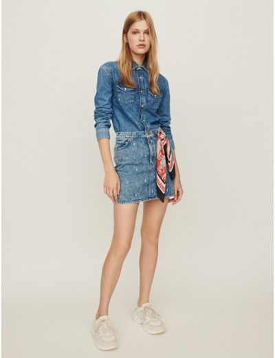 Robe chemise effet trompe l'œil