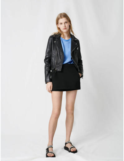 Blouson en cuir façon biker