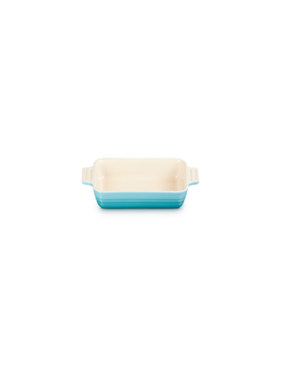 Plat rectangulaire classique 18cm en céramique bleu caraïbes