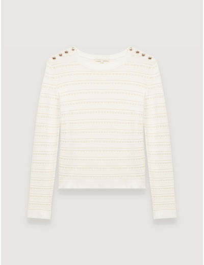 Pull avec détails de boutons ouvragés