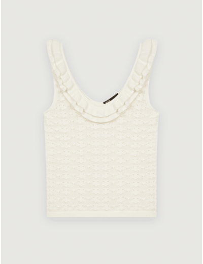 Pull façon débardeur en maille à volants