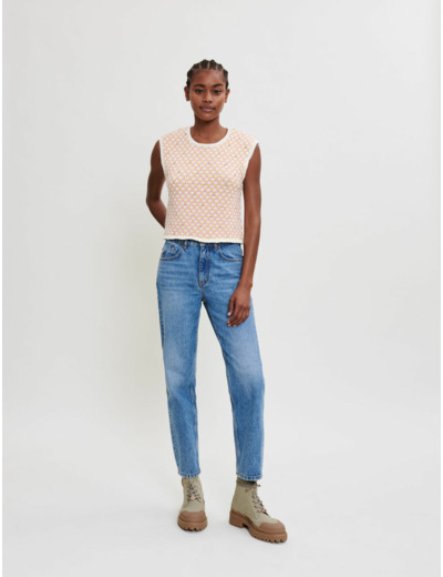 Pull en maille fantaisie et strass