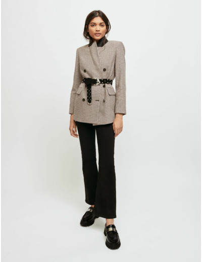 Veste à double boutonnages à carreaux