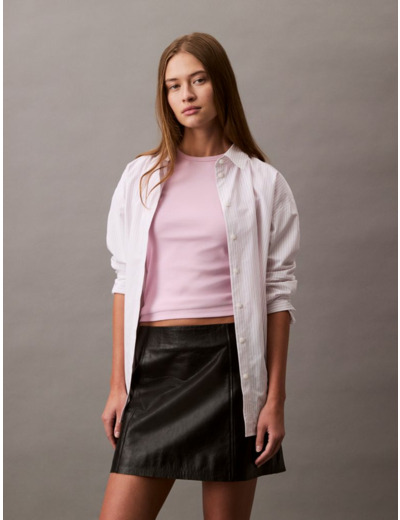 JUPE MIDI EN CUIR