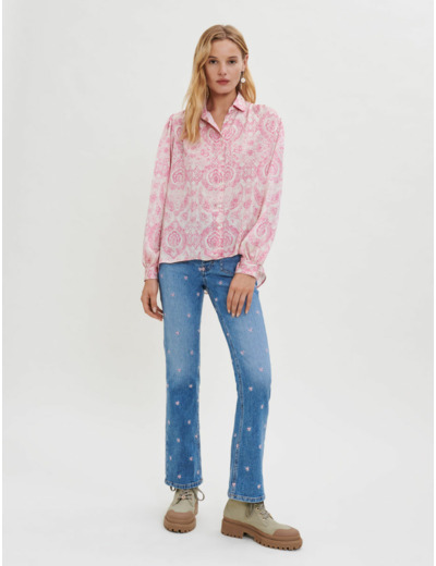 Blouse fluide imprimé cachemire