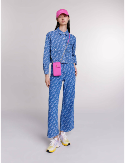 Chemise en denim à motif