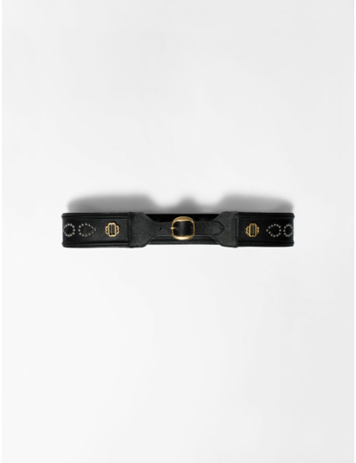 Ceinture large en cuir
