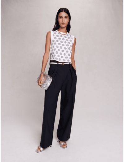 Pantalon large avec ceinture