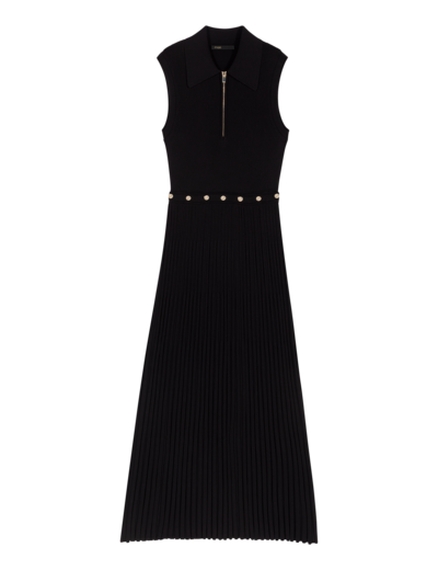 Robe longue en maille côtelée