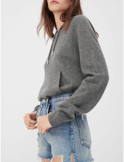 Short en jean délavé effet usé