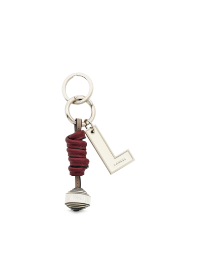 Cuir Pompon - Porte-clés pompon nœuds - Cuir de vachette lisse et métal