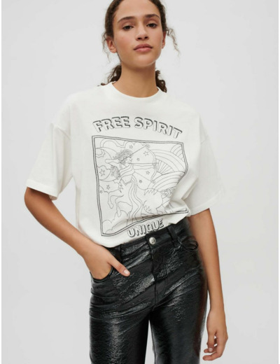 Tee-shirt large brodé Free Spirit