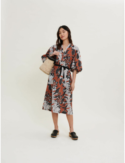 Robe en voile de coton imprimé