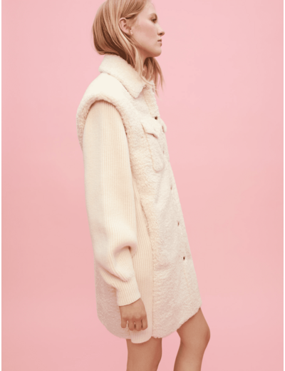 Manteau en fausse fourrure et tricot