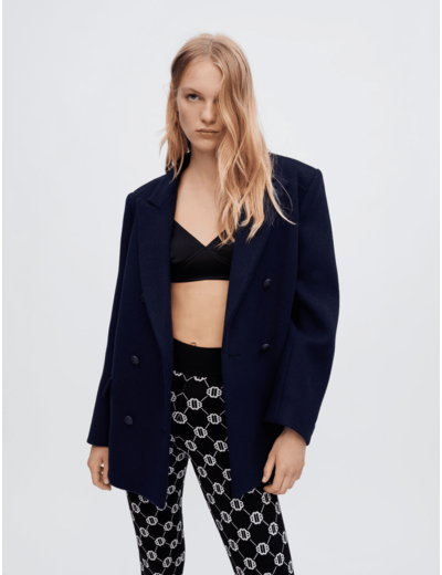Manteau oversize en drap de laine