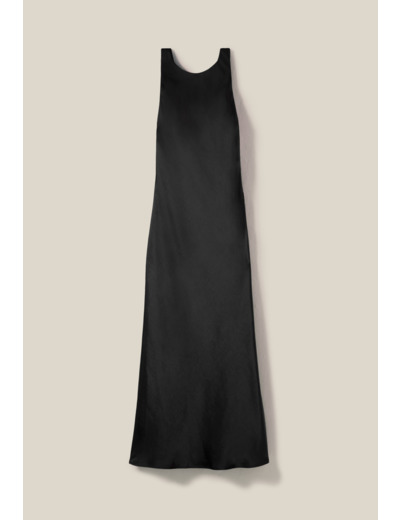 Robe longue satinée