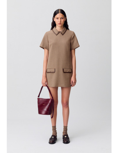 Robe droite avec cuir