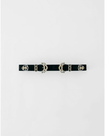 Ceinture en suède à double boucle