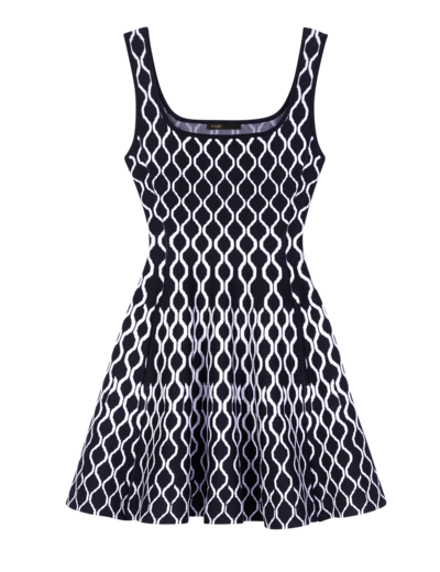 Robe courte en maille jacquard