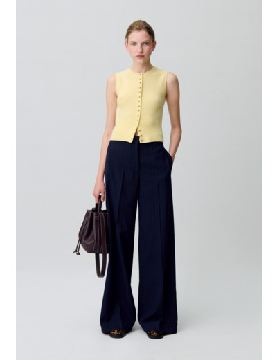 Top maille boutonné